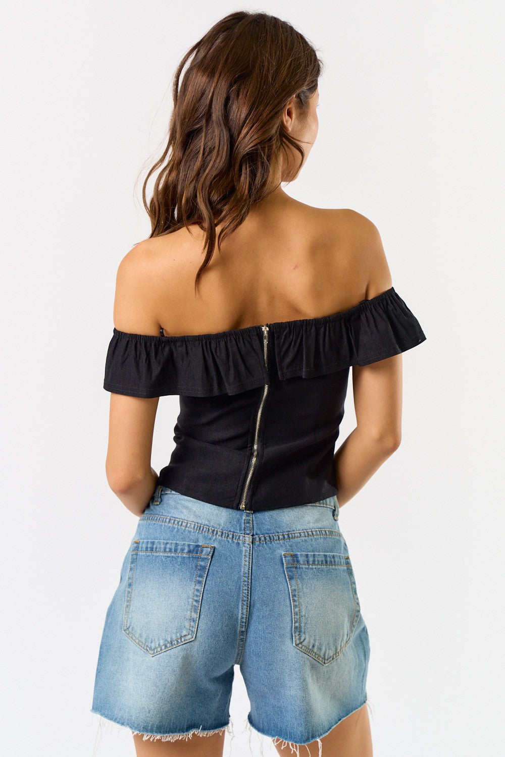 Off Shoulder Lace Up Corset Top