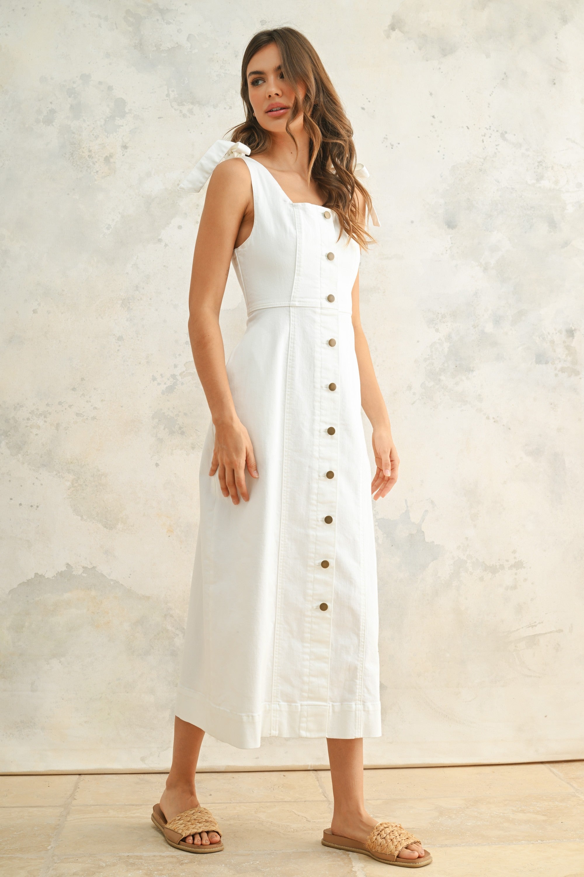 Buttondown Stretch Cotton Dress