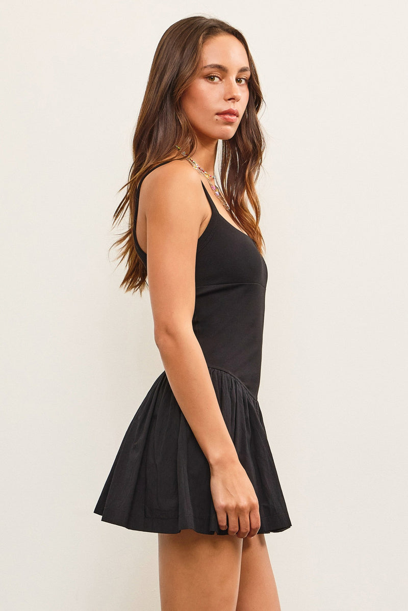 Basque Waist Sleeveless Skort Dress