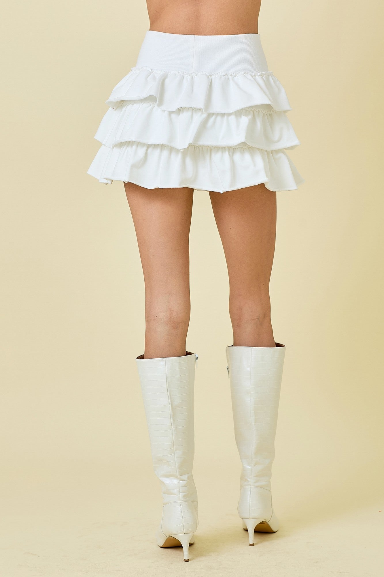 Multi Tiered Knit Mini Skort
