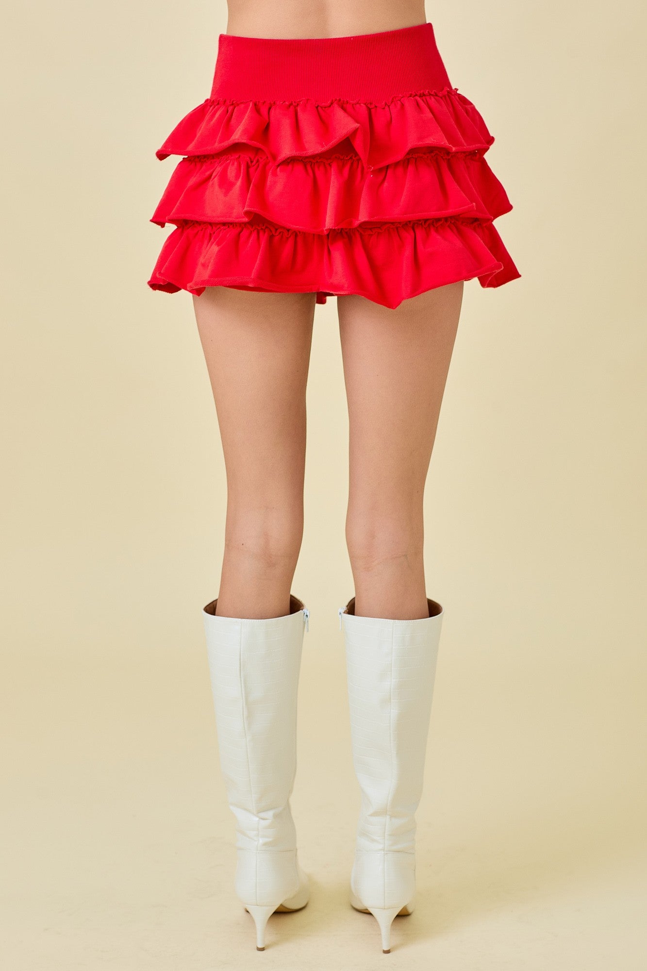 Multi Tiered Knit Mini Skort