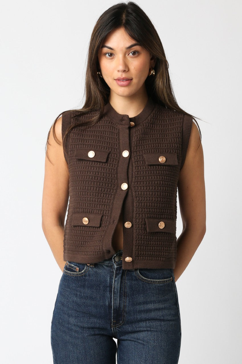 Selena Button Knit Top