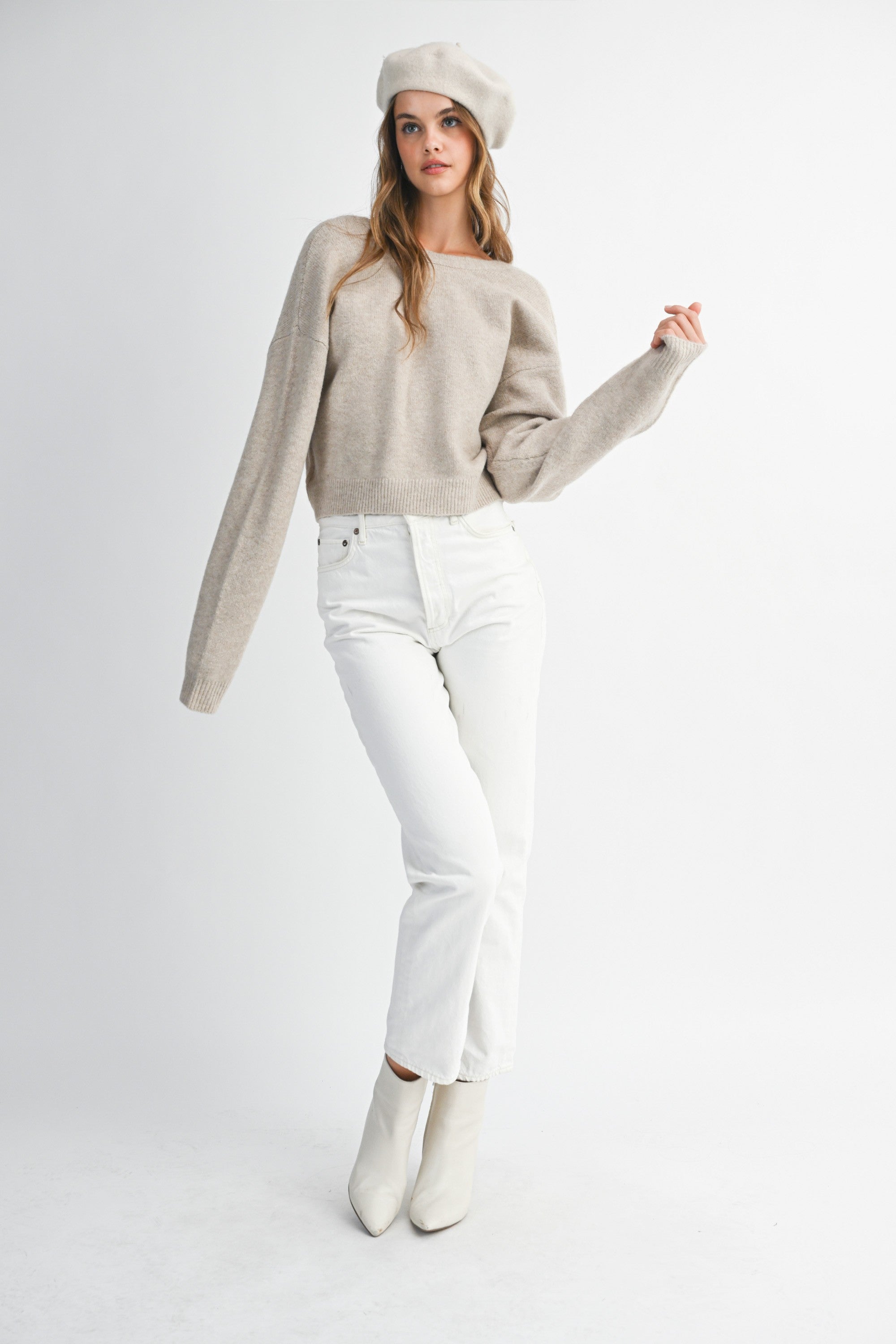 Ribbon Bow Knit Sweater Top