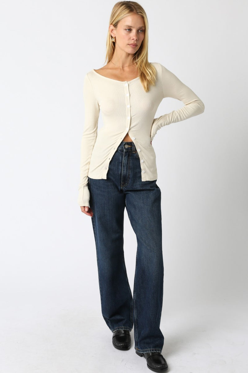 Saige Button Top