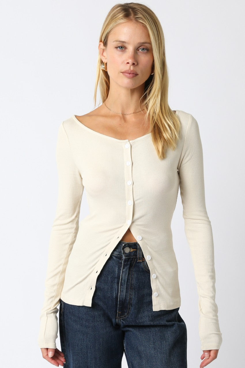 Saige Button Top