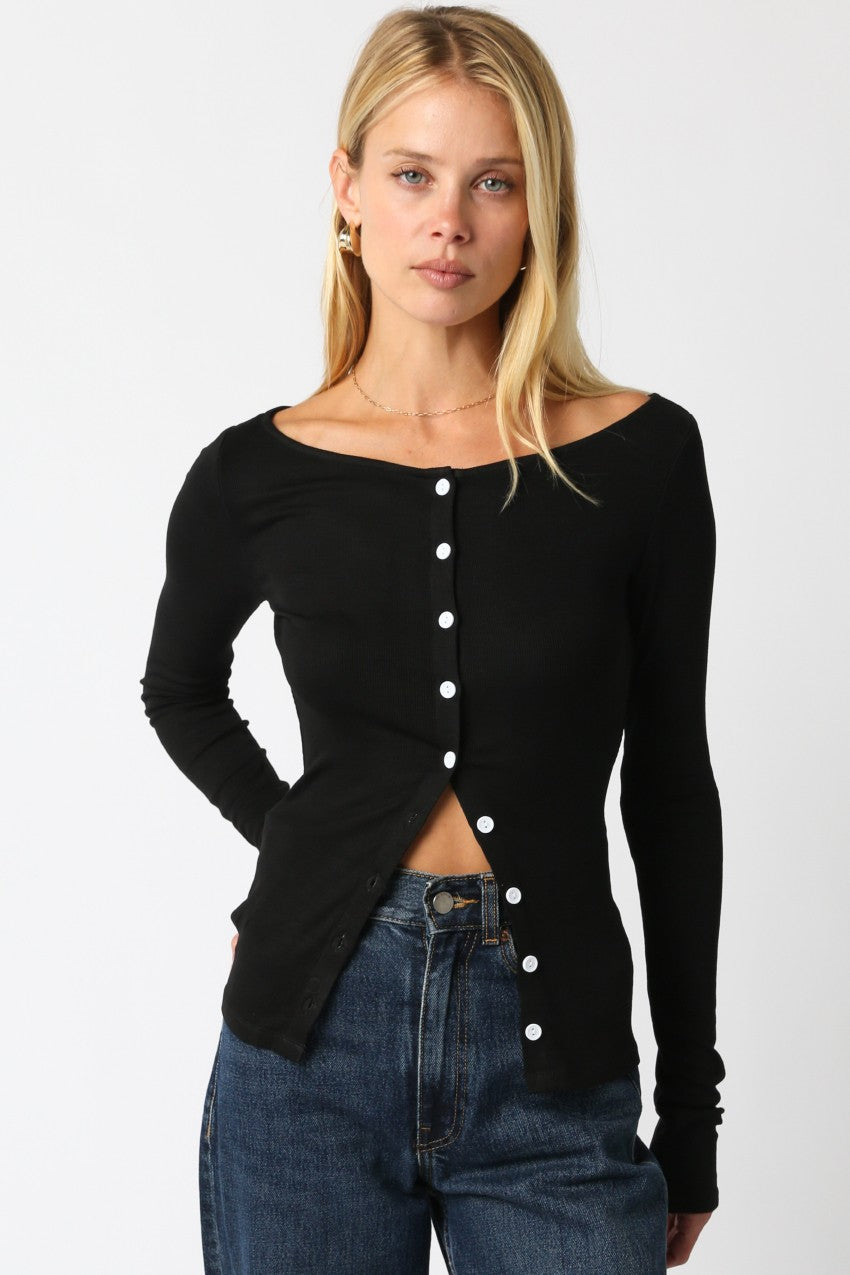 Saige Button Top