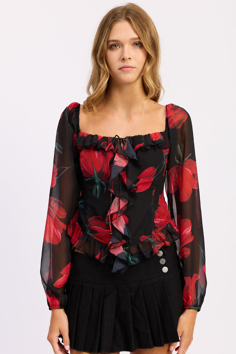 Camille Floral Top
