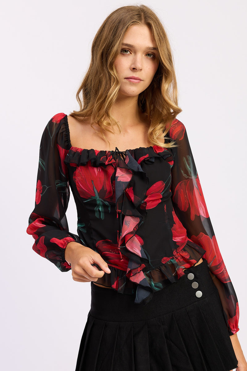 Camille Floral Top