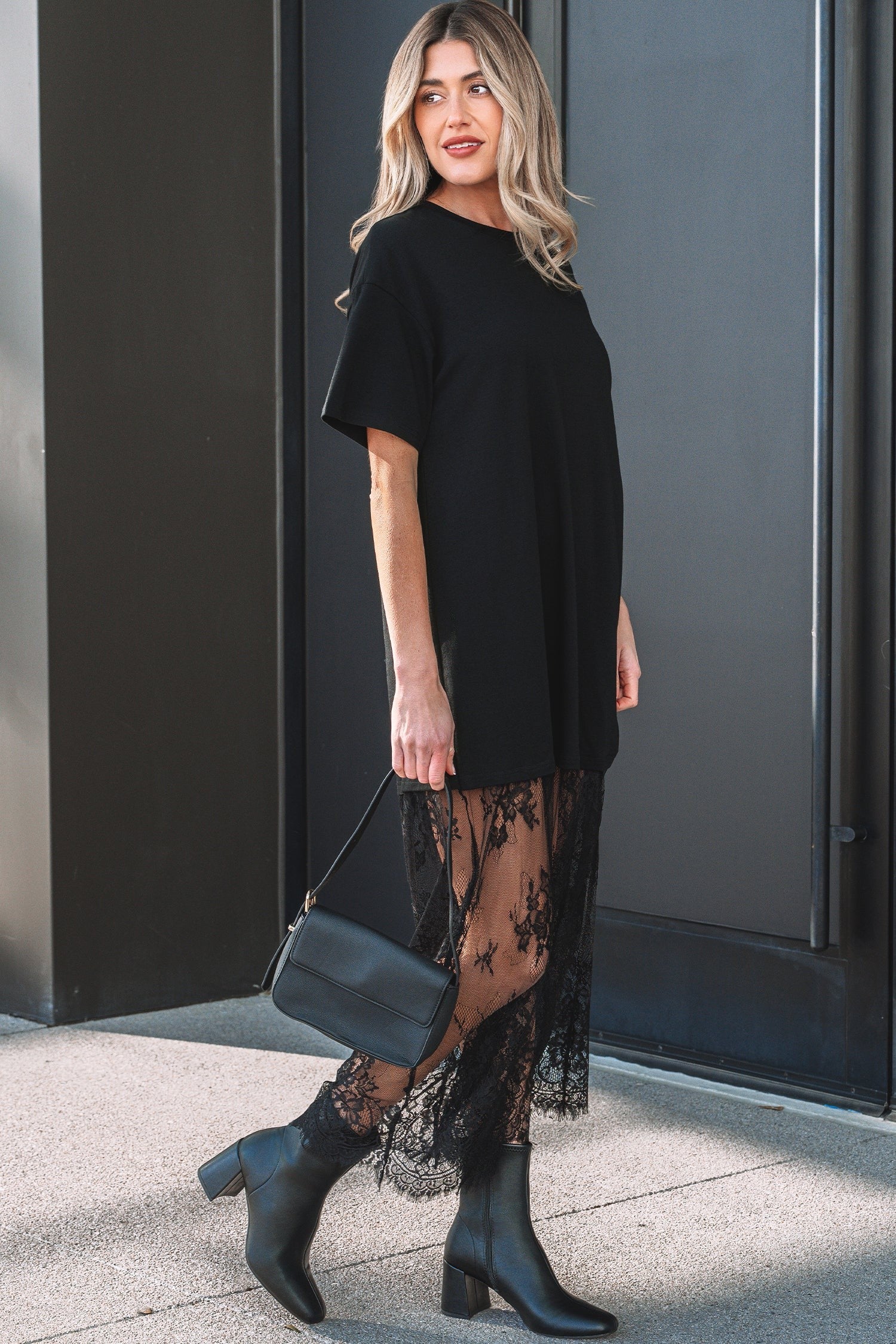 Backroads Lace T-Shirt Dress