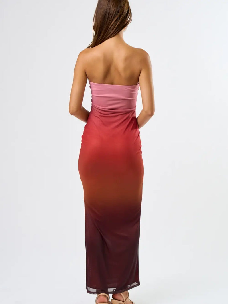 Ombre Maxi Tube Dress
