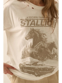 Stallion Distress Graphic Tee