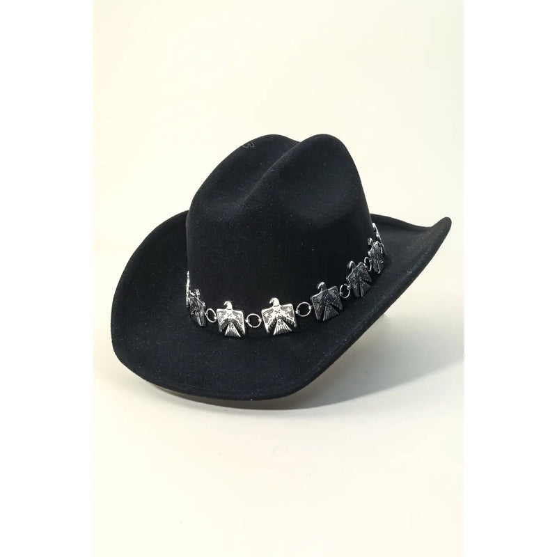 Eagle Chain Strap Cowgirl Hat