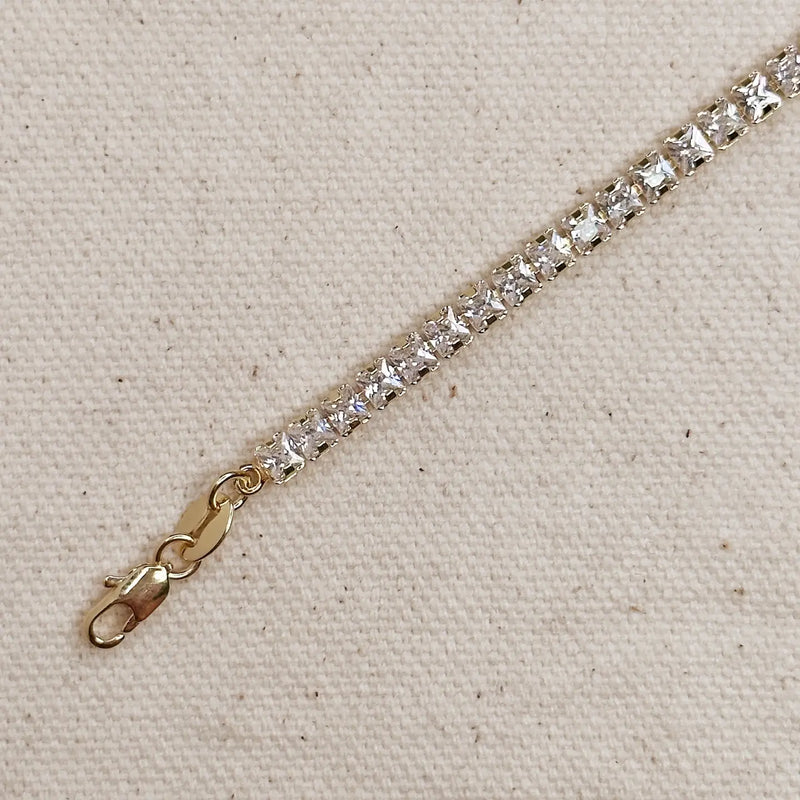 18k Gold Filled 3mm Cz Tennis Necklace