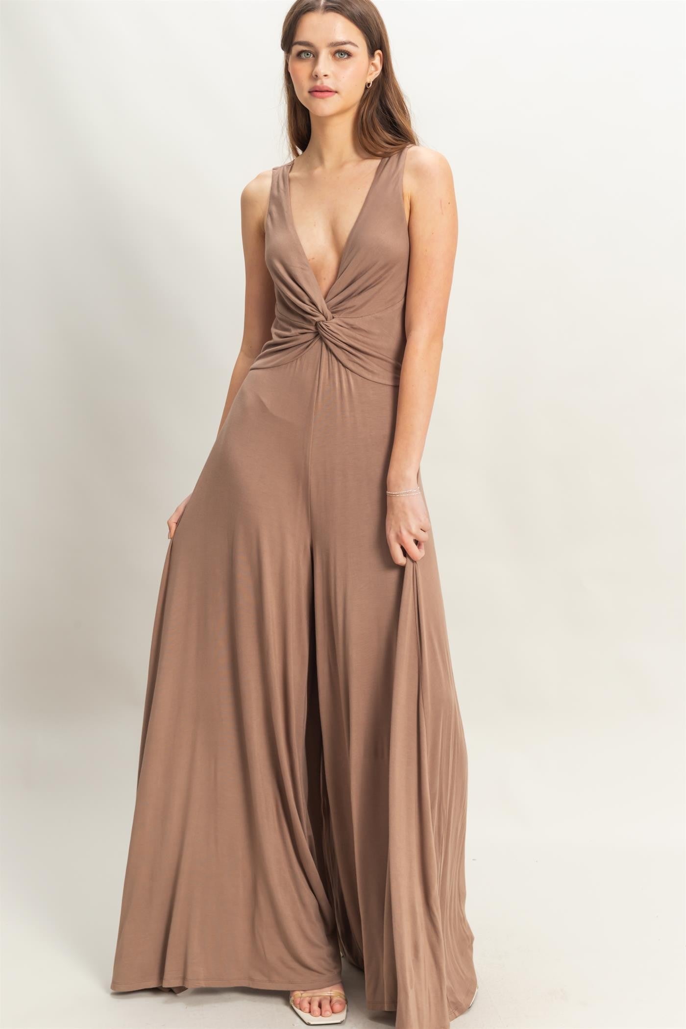 Knot Bust Jersey jumpsuit