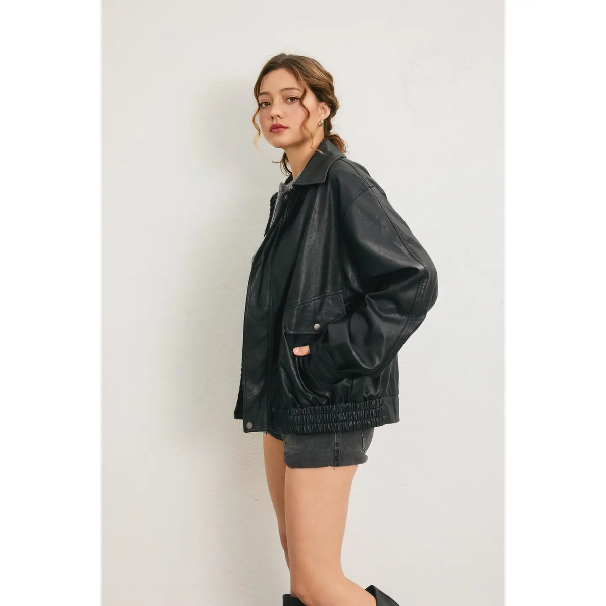 Oversized Faux Leather Hailey Jacket