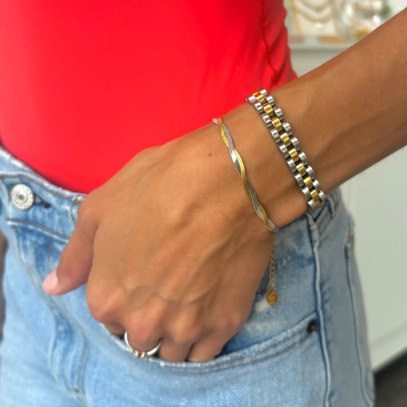 Two Toned Watch Bracelet