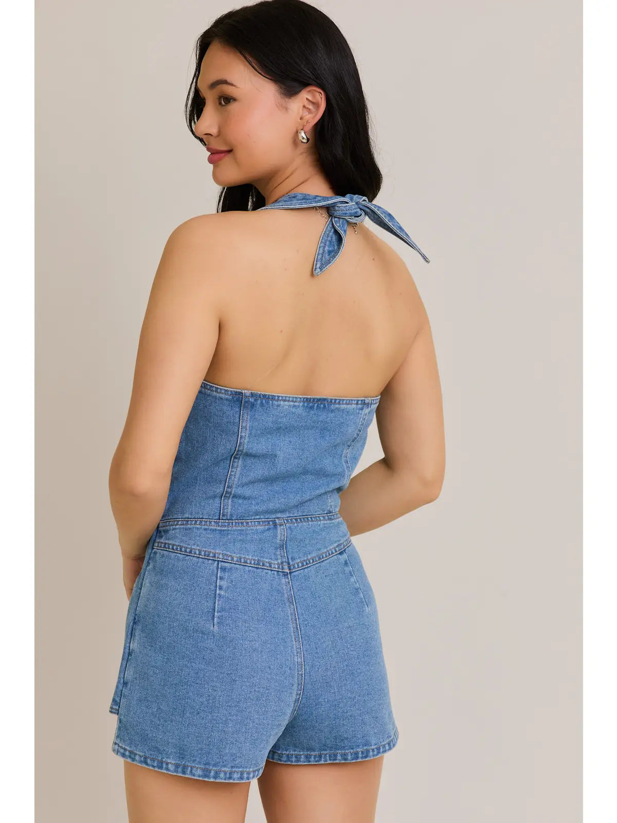 Vest Romper With Micro Shorts