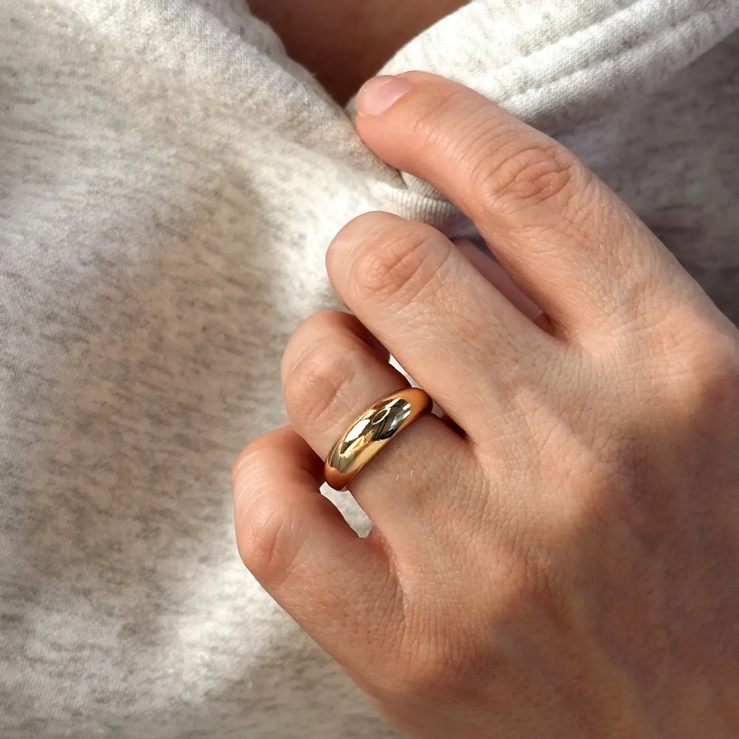 18k Gold Filled Mini Polished Dome Ring