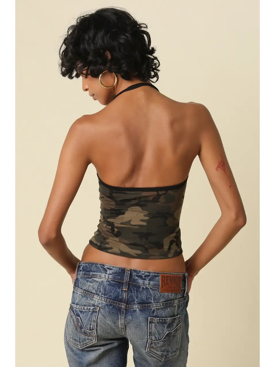 Andi Camo Print Halter Top