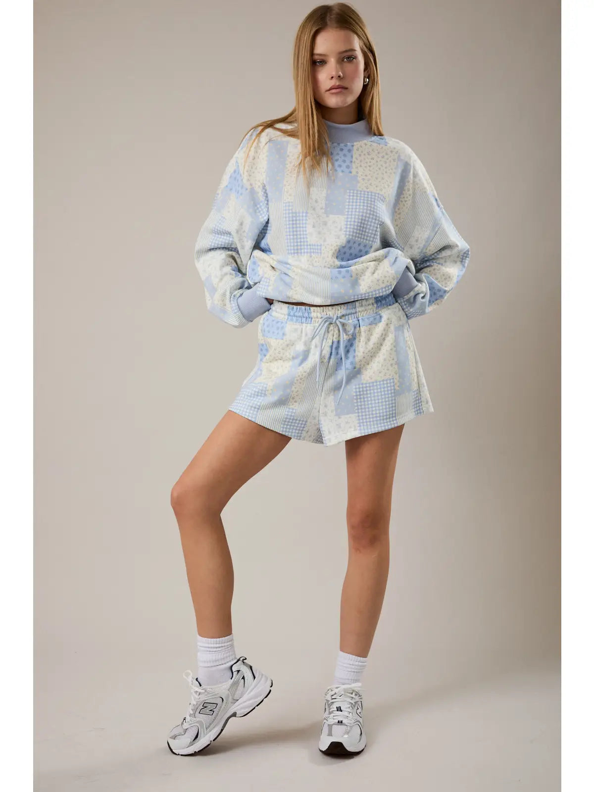 Patch Work Print Sweatshirt