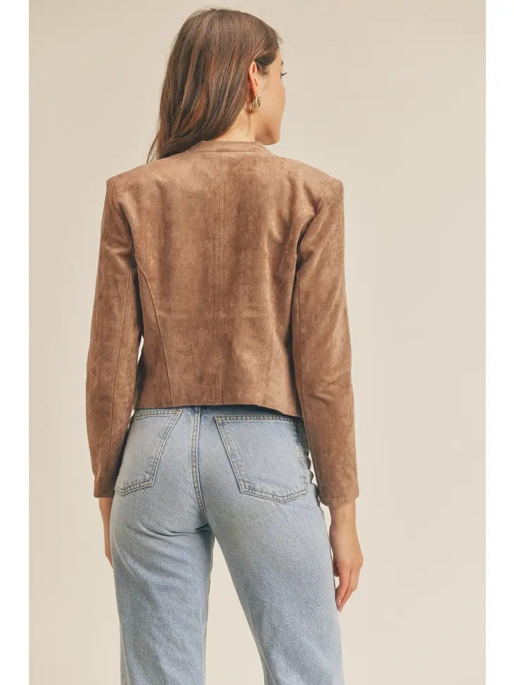 Siah Suede Open Jacket