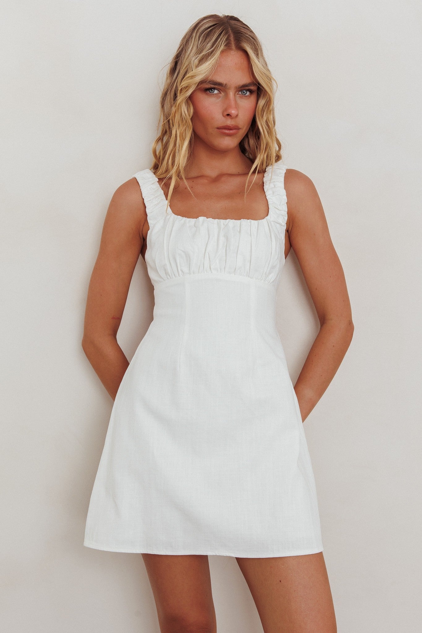 Square Neck Mini Babydoll Dress