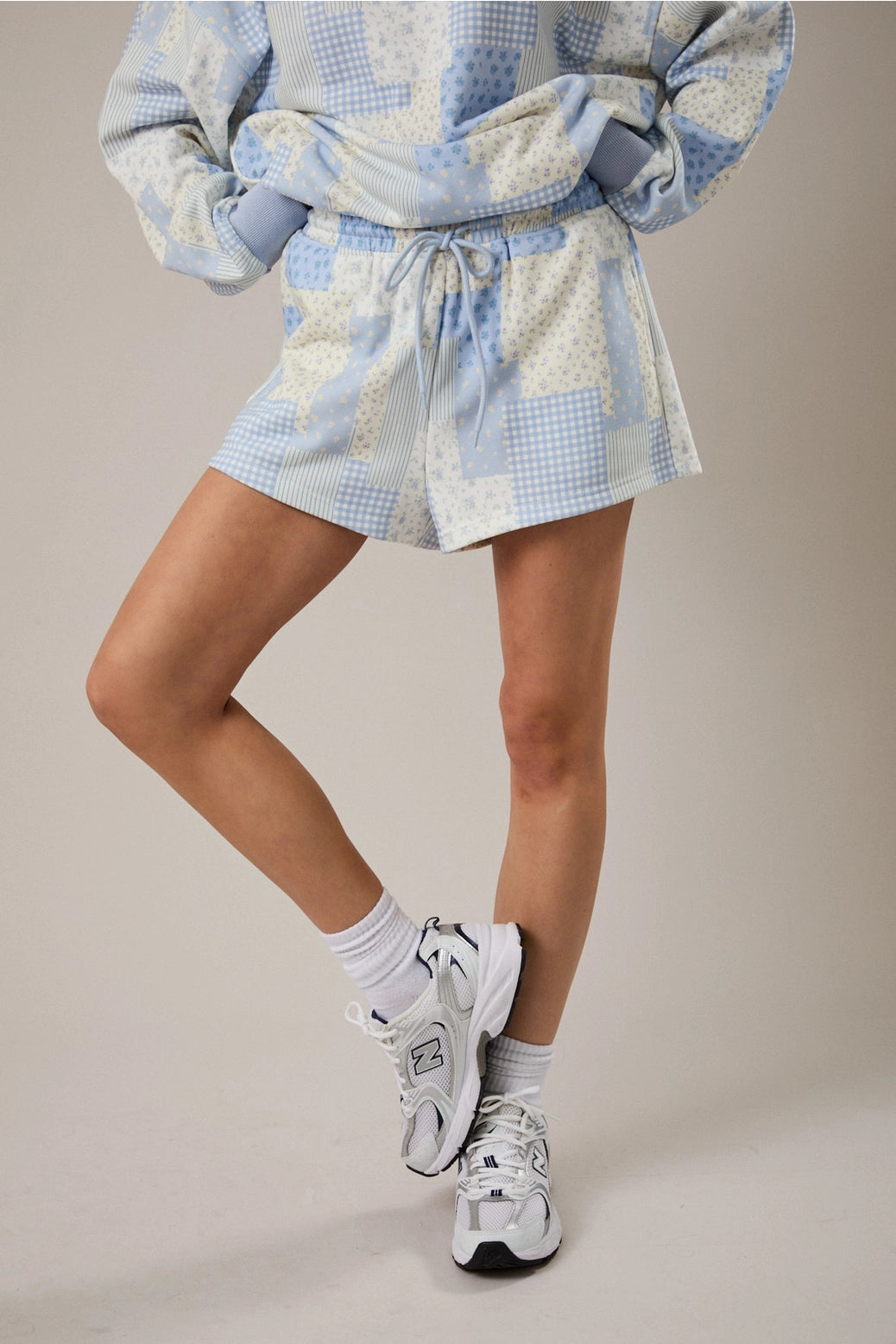 Patch Work Printed Sweatshorts