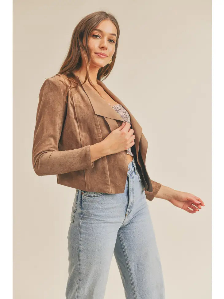 Siah Suede Open Jacket