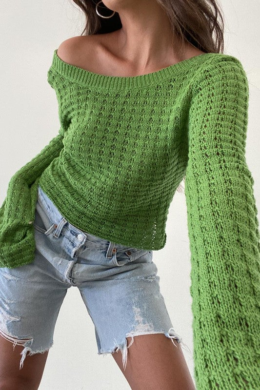 Green Knit Top