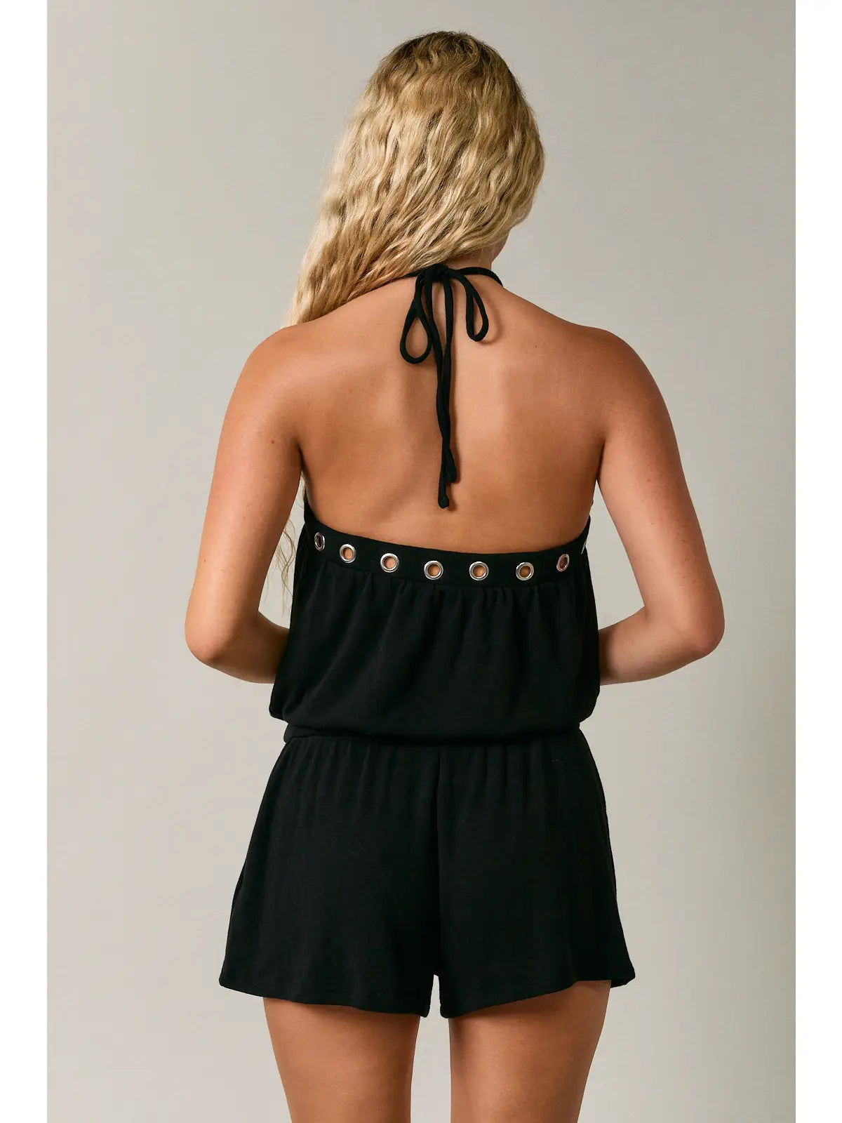 Eyelet Halter Neck Playsuit