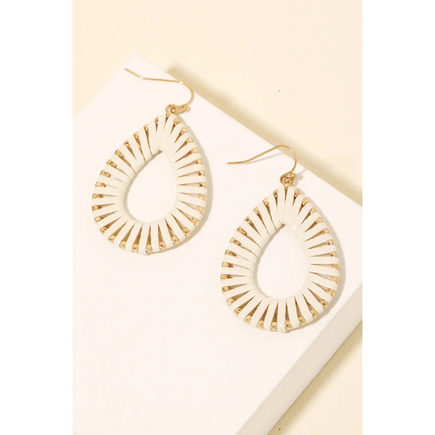 Faux Leather Wrap Tear Dangle Earrings