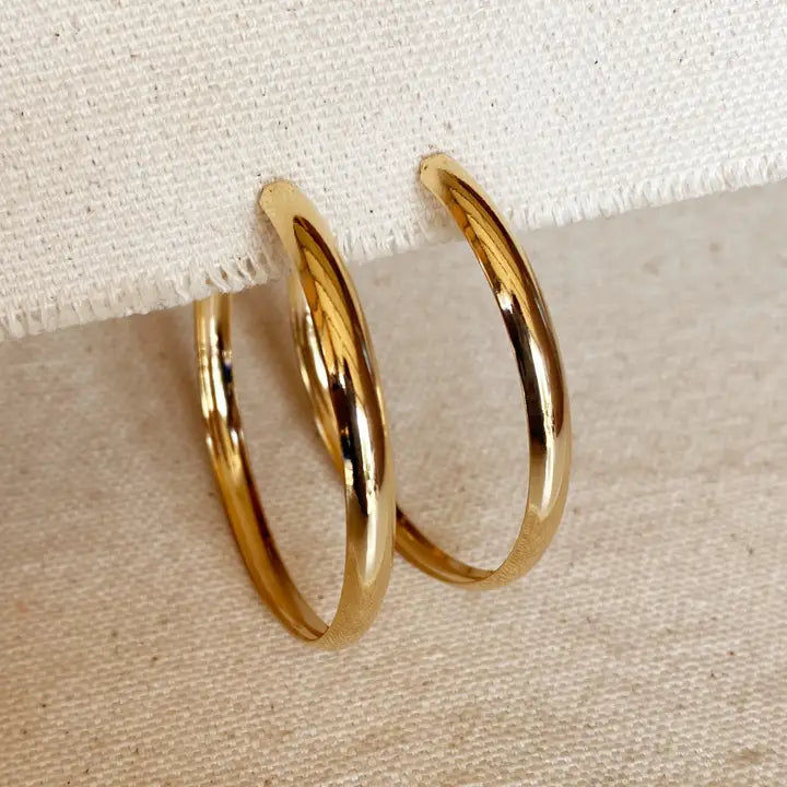 18K Gold Hoops