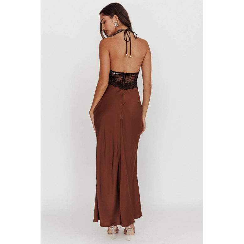 Thea Lace Halterneck Maxi Dress