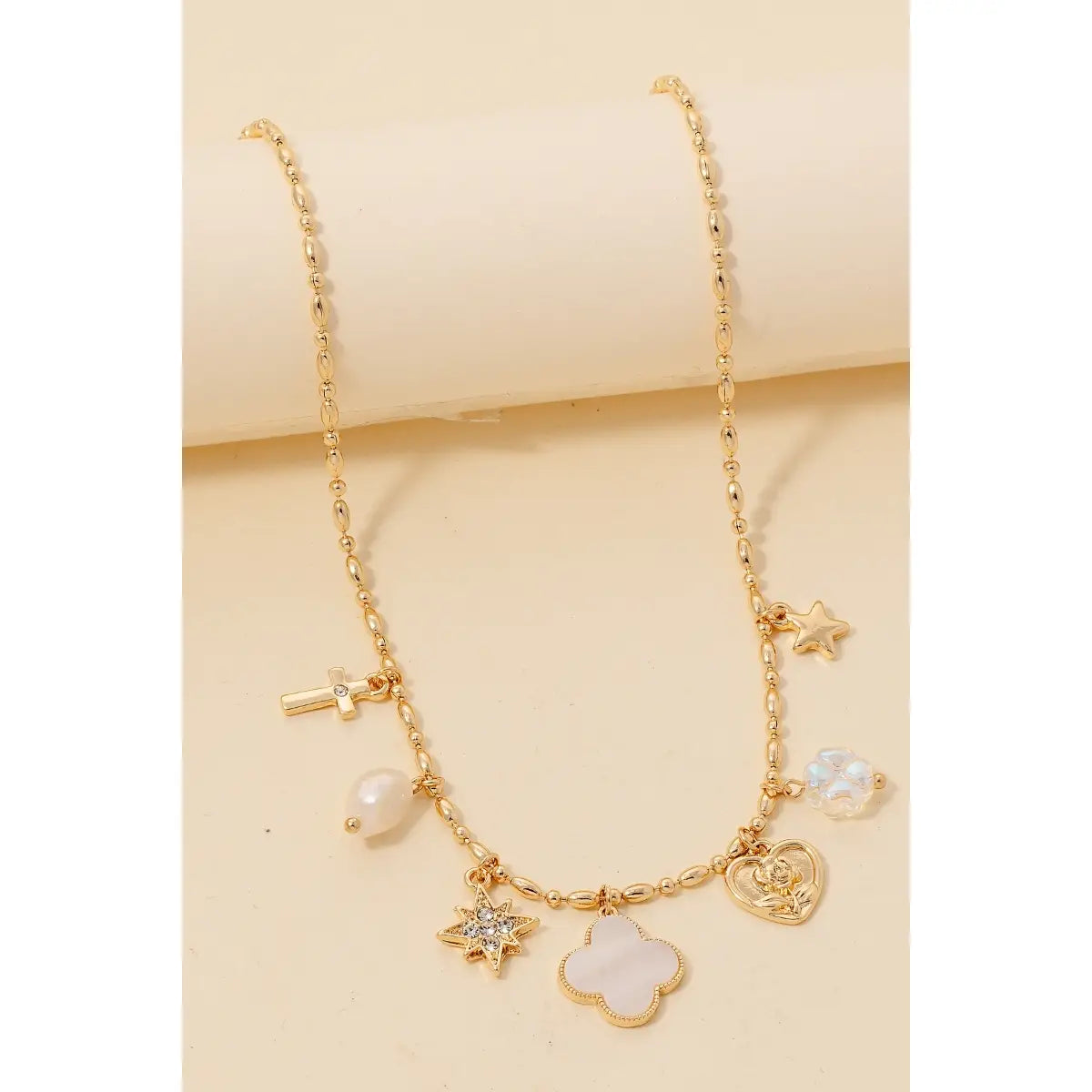 Clover Pearl Charm Necklace