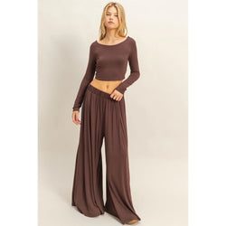 Crop Top and Maxi Pants Set