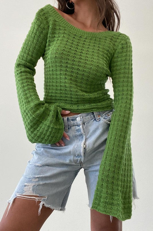 Green Knit Top