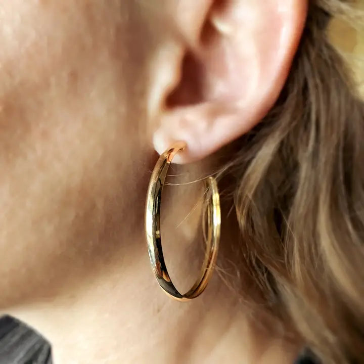 18K Gold Hoops