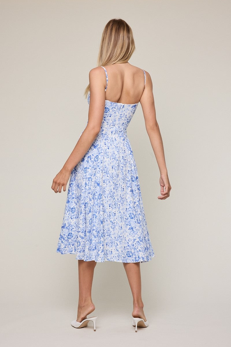 Floral Underwire Midi Dress