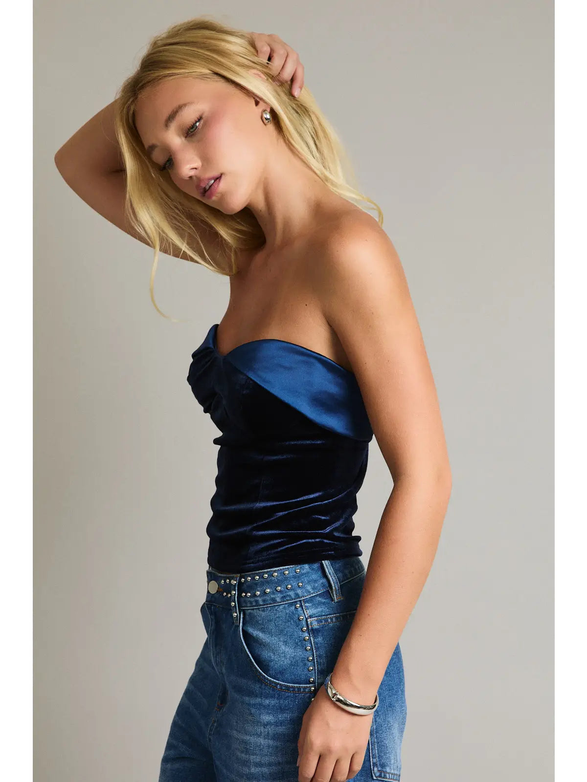 Feeling Blue Velvet Top