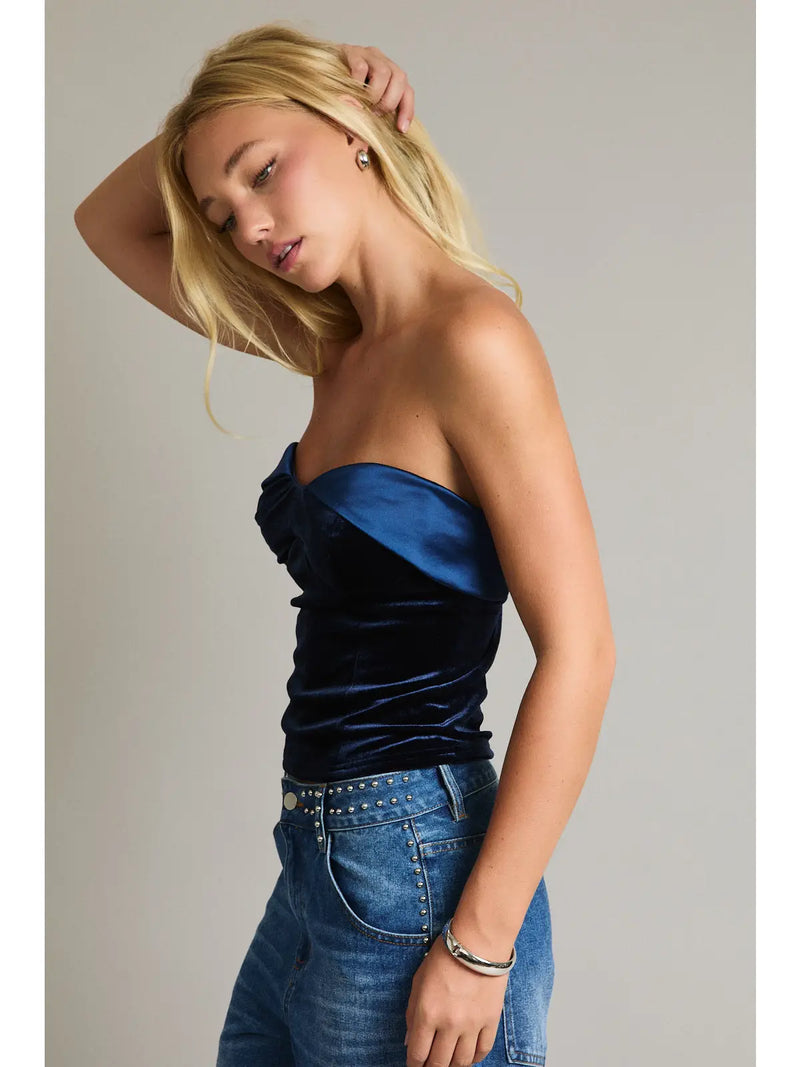 Feeling Blue Velvet Top