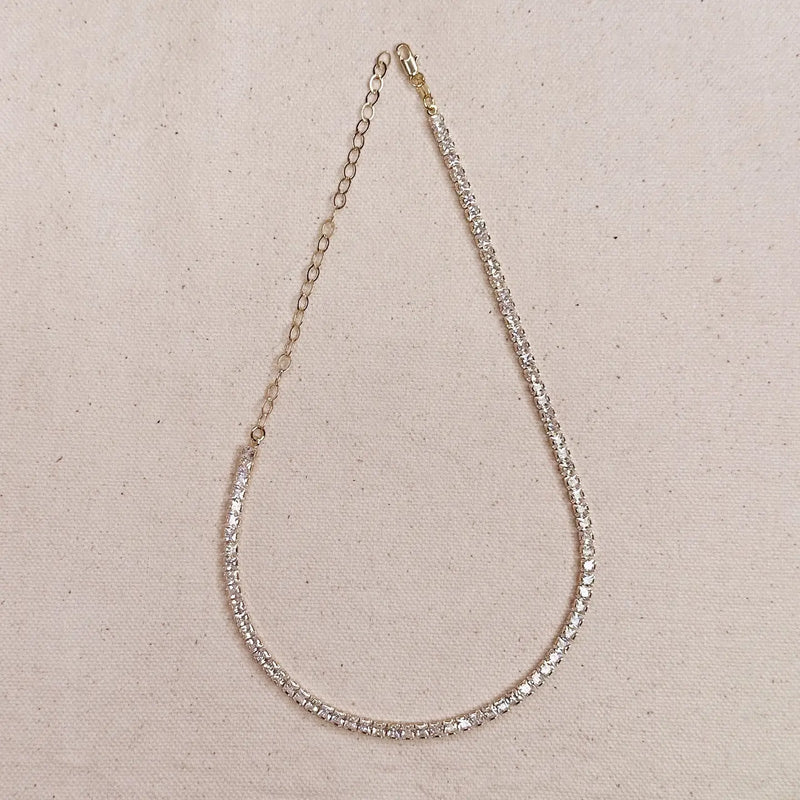 18k Gold Filled 3mm Cz Tennis Necklace