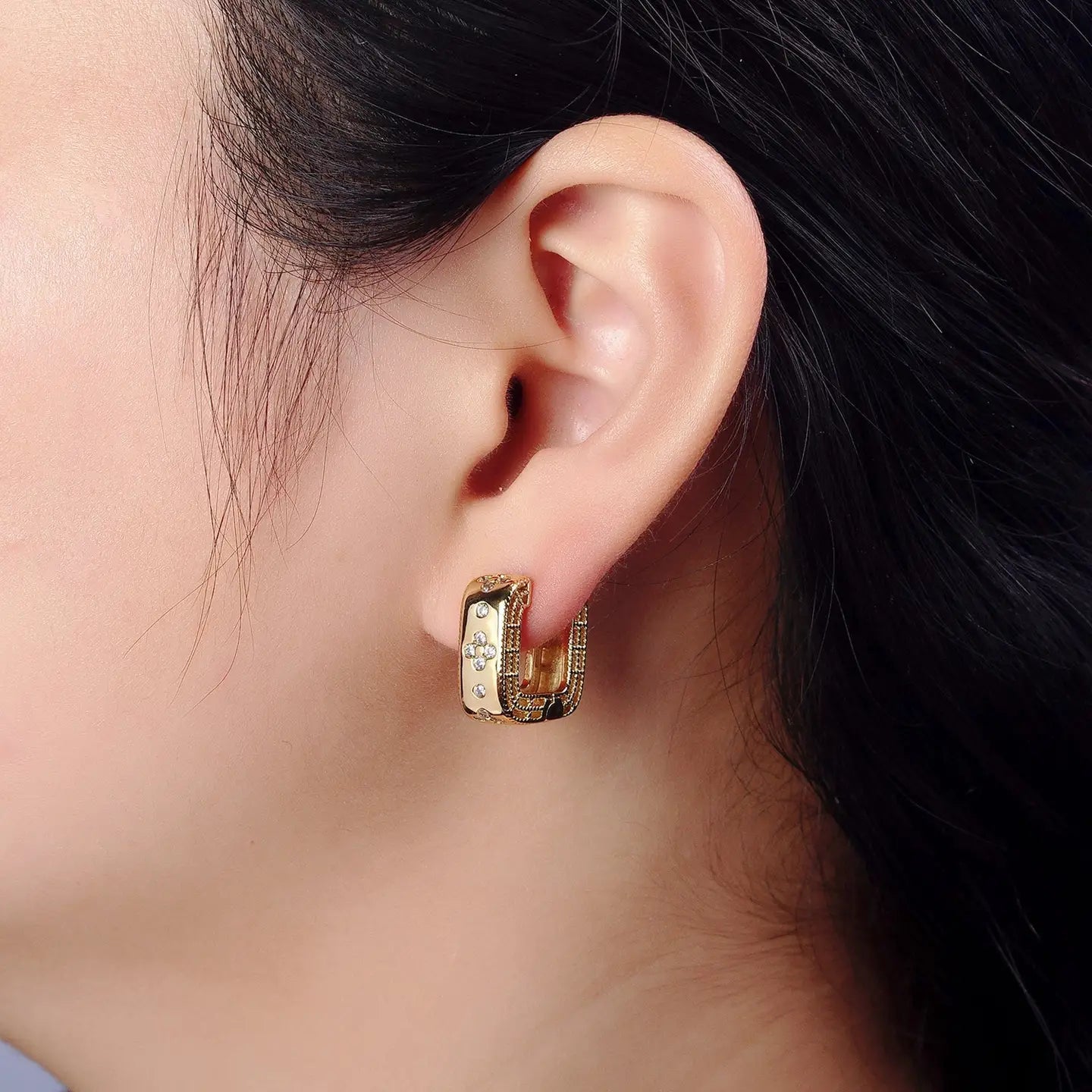 Square Huggies Earrings