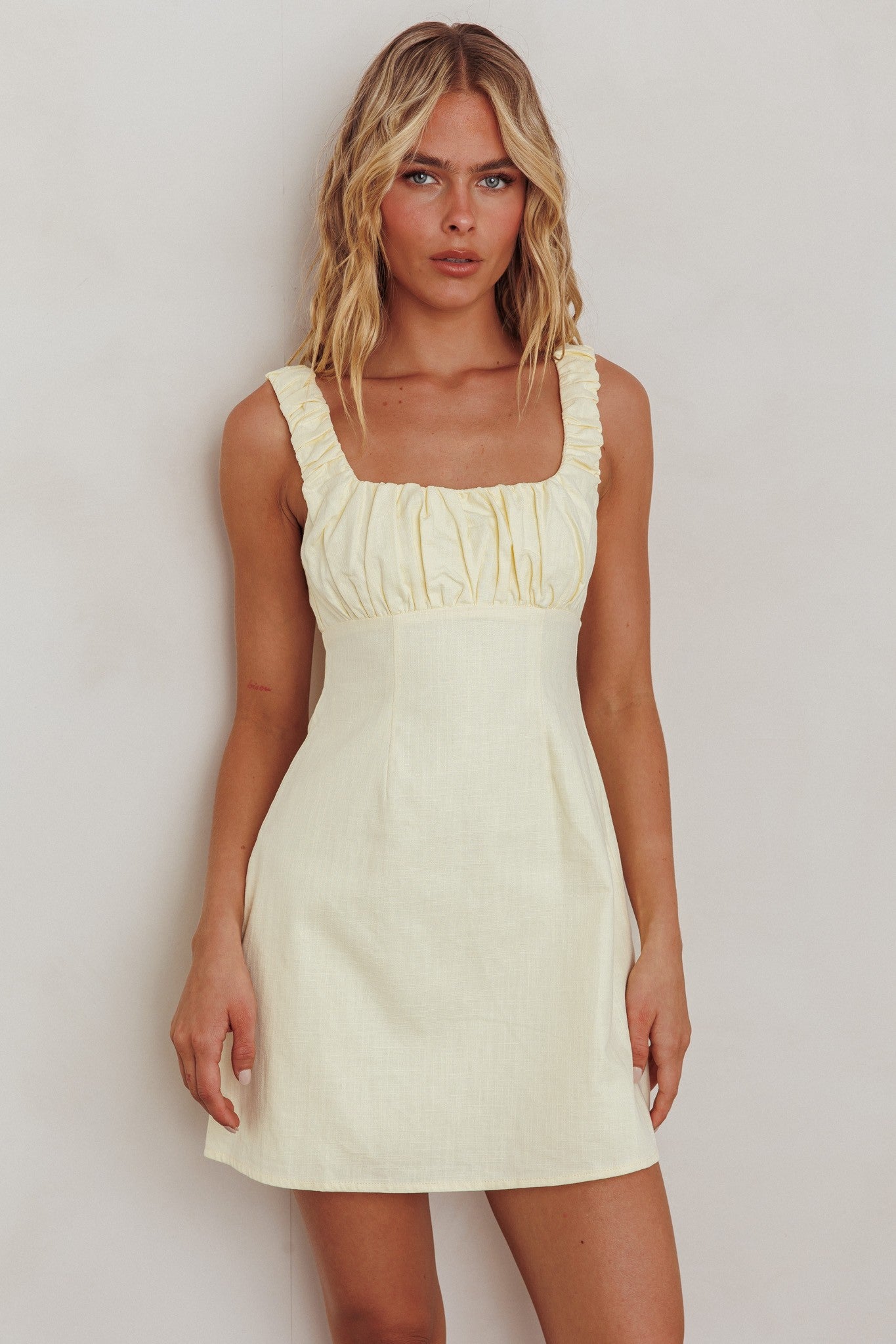 Square Neck Mini Babydoll Dress