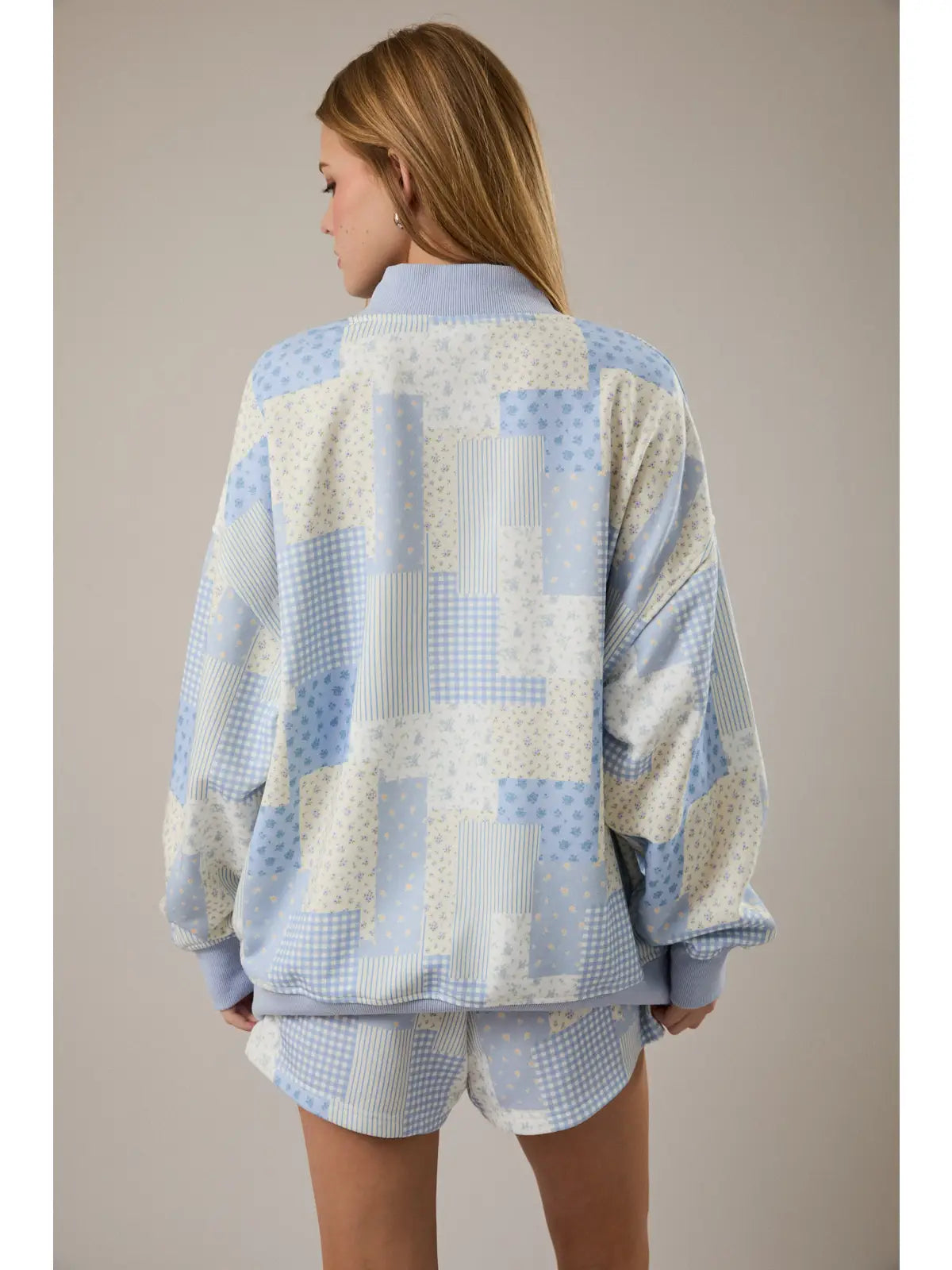 Patch Work Print Sweatshirt