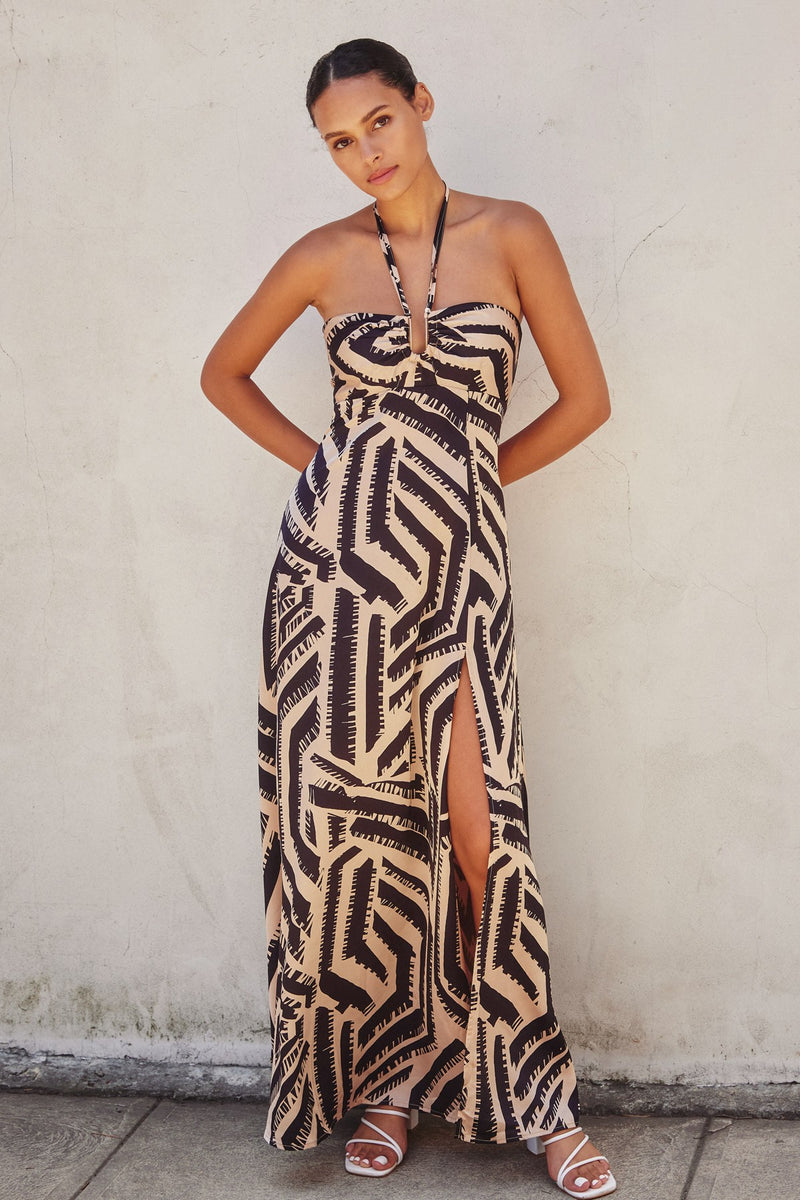 Gia Halter Neck Maxi Dress