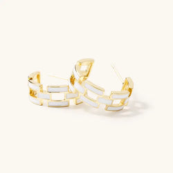 Poppy White Acrylic Hoops