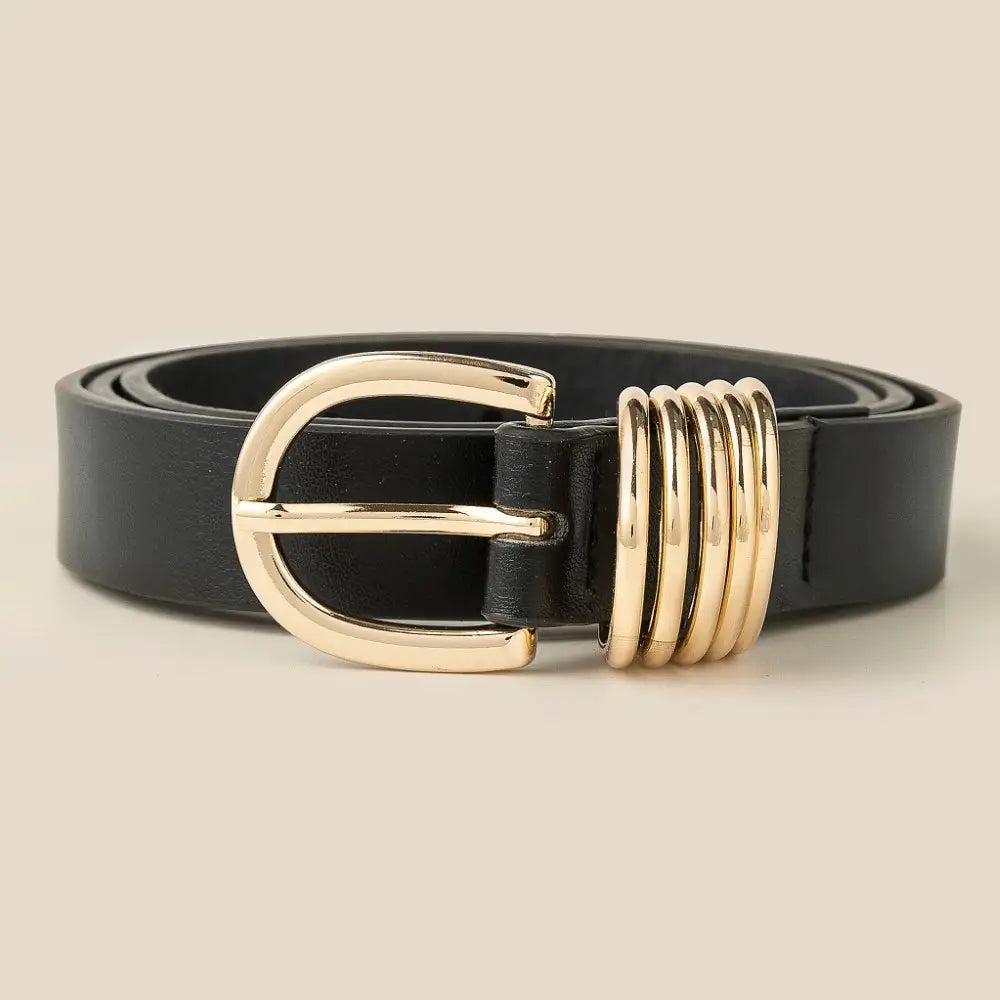 Multi Ring Leather Belt