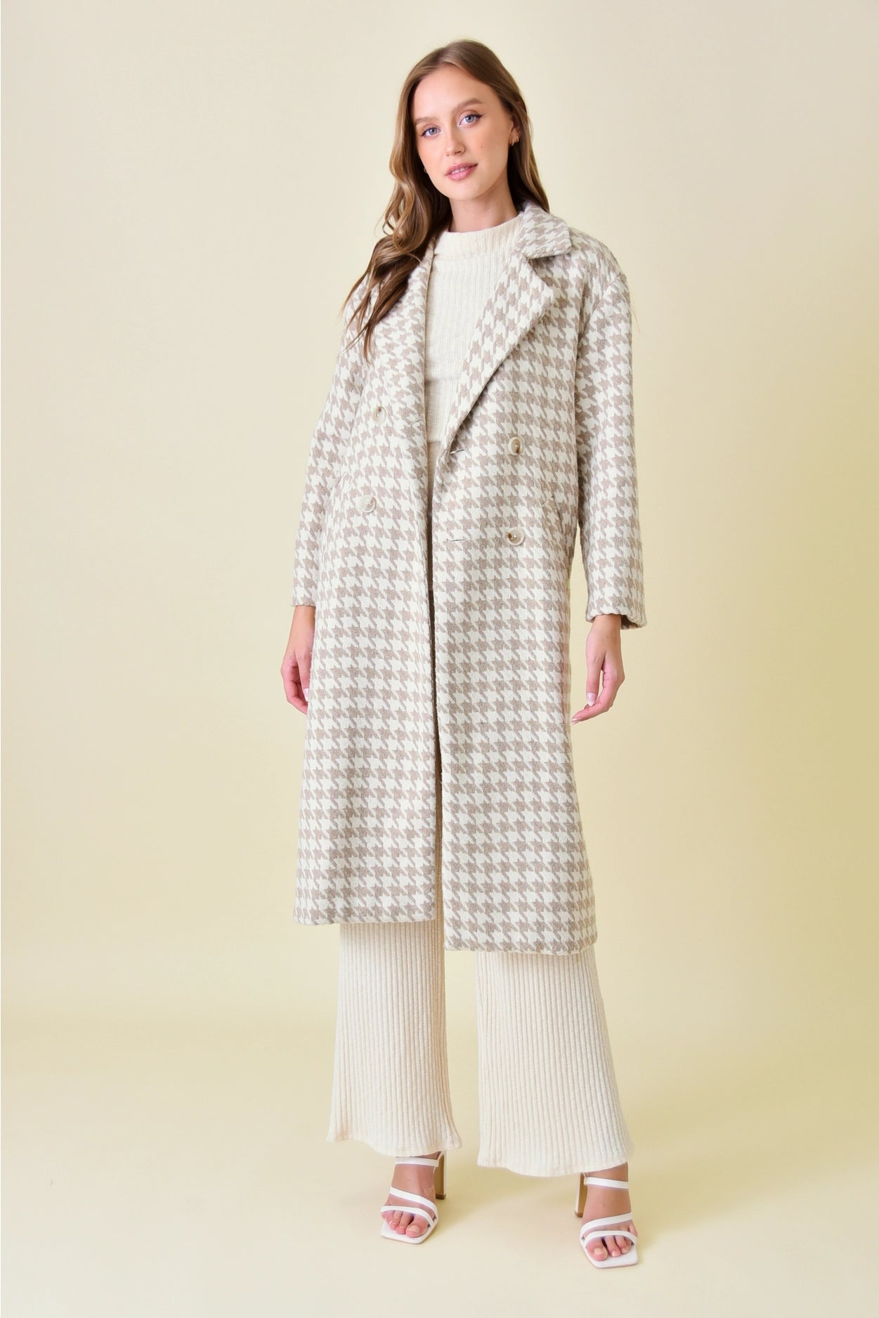 Hazel Houndstooth Coat