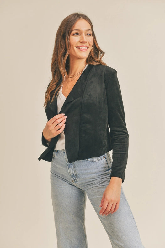 Siah Suede Open Jacket