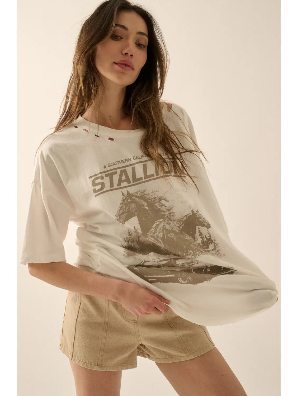 Stallion Distress Graphic Tee